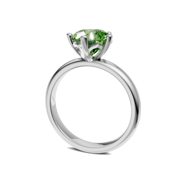 Paradise Ring mit gründem Peridot in Weissgold 750 mit 5-Griff Fassung, by Frieden Creative Design